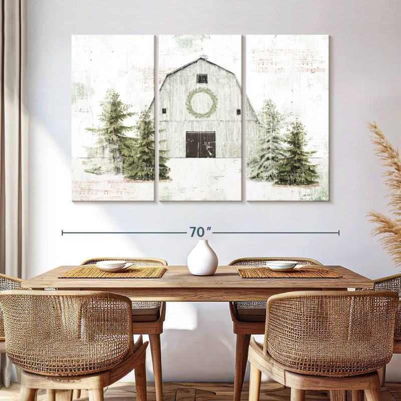 Lilie Wooded Holiday Barn, H 32 po x l 50 po
