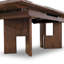 Table de salle à manger extensible en bois massif avec base en tréteaux