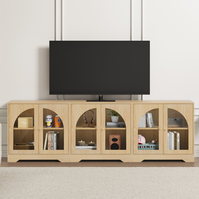 2 - Acrylic Door Accent Cabinet, Natural
