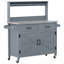 Îlot de cuisine extérieur avec tablette haute, plateau en acier inoxydable et armoire de rangement-248062007