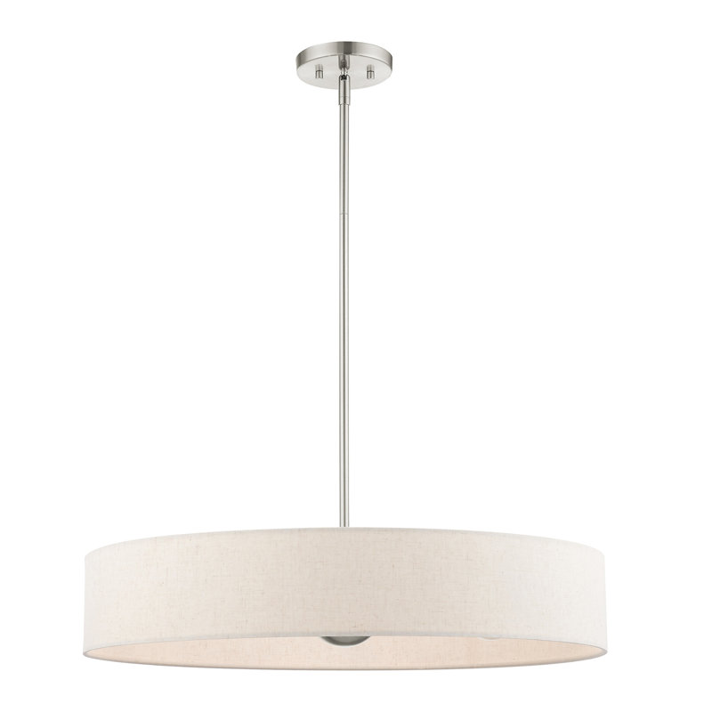 Lustre tambour Ashtun, Nickel brossé, Avoine, 4