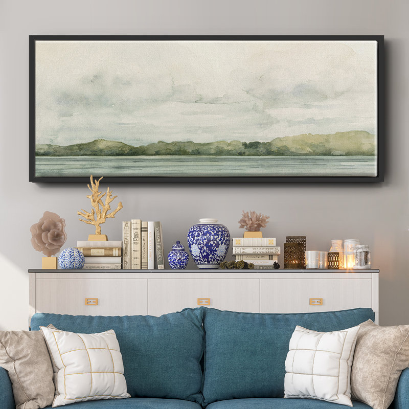 Riverside Views I- Framed Canvas, 20" H x 50" W
