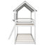 Lit superposé simple au-dessus de simple avec toit et fenêtre, lit superposé en bois de style maison avec barrière de sécurité et échelle