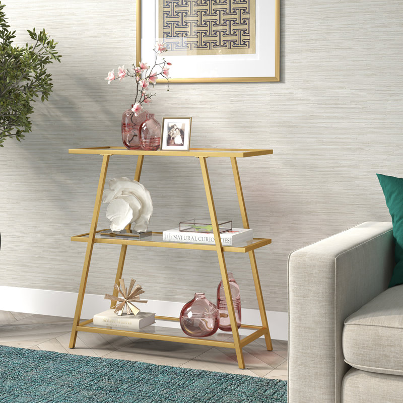 91.4cm H x 86.4cm W Steel Standard Bookcase, Gold