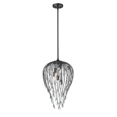 Luminaire suspendu noir mat 5 lumières Gabriella