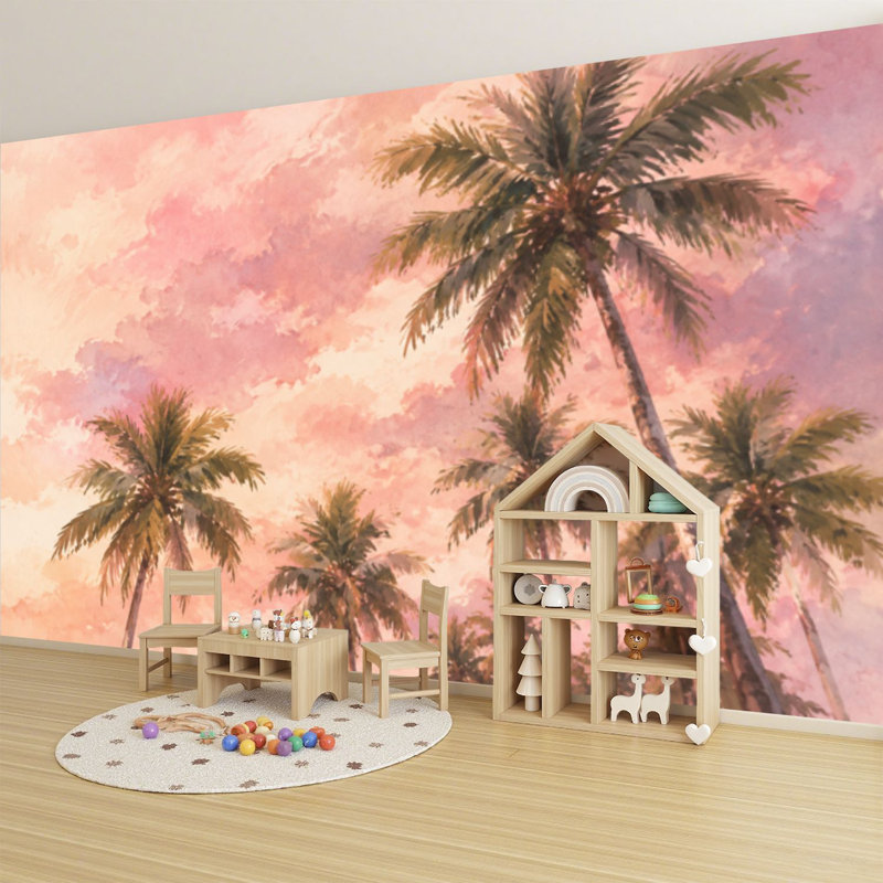 Peler et coller, papier peint tropical, palmier, art mural auto-adhésif et amovible