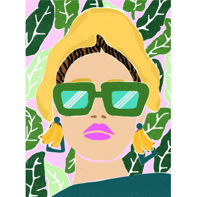 " Woman Wearing Sunglasses " Painting Print