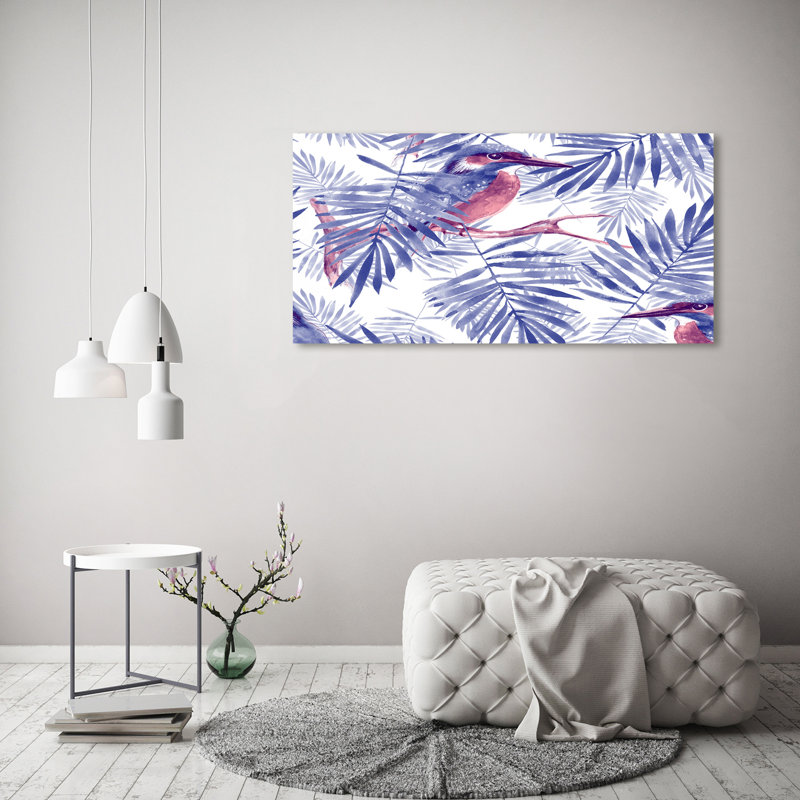 Plants And Bird - Wrapped Canvas Print