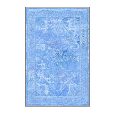 Elegant 3D Printed Area Rug, 4.6 x 7.2 ft | 1% Polyester, .31 in Pile Height, Antibacterial | Non-Slip PVC Felt Dot Underside, Machine Washable, Perfect for Living Room or Bedroom, Durable & Stylish Design