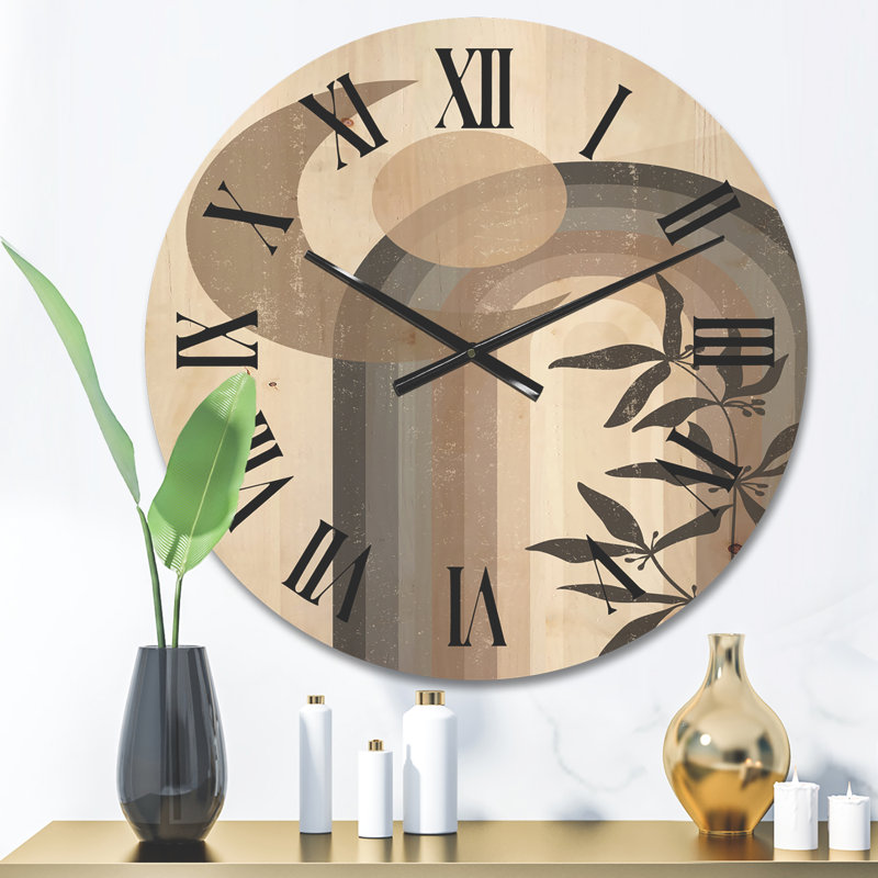 Horloge murale abstraite soleil et lune, Moyen