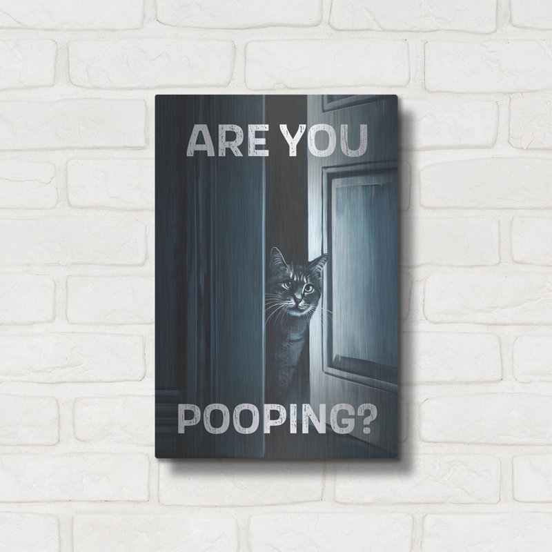 Art mural en métal Winston Porter «Are You Pooping» par Andreas Magnusson, H 16 po x l 12 po