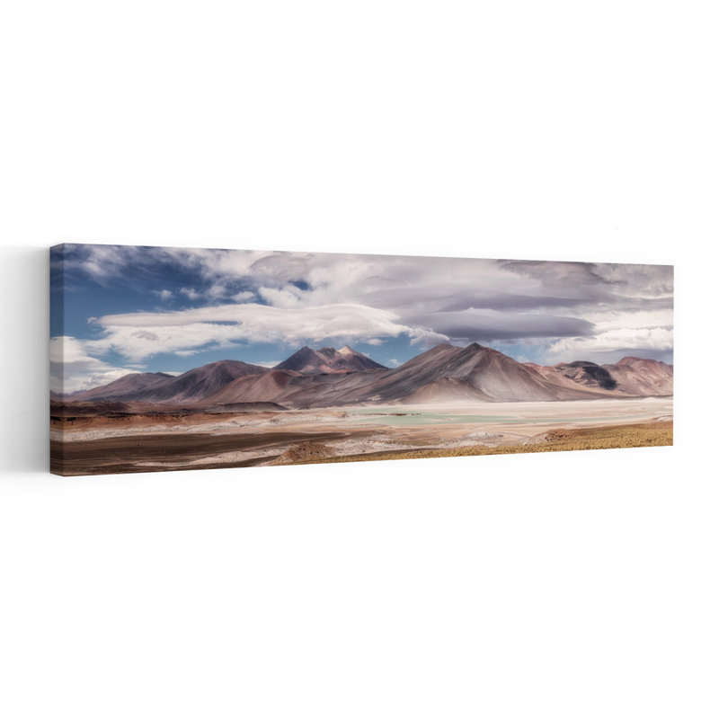 «Dramatic Desert Mountains», art dramatique serein et paisible paysage de montagne, H 20 po x l 60 po