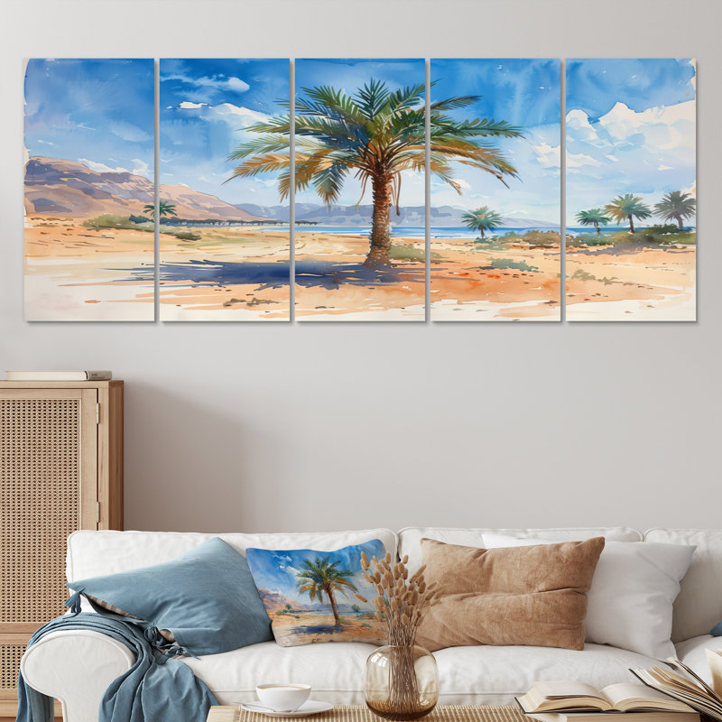 Ensemble de salon Saleh - Palmiers et palmiers, H 28 po x l 60 po
