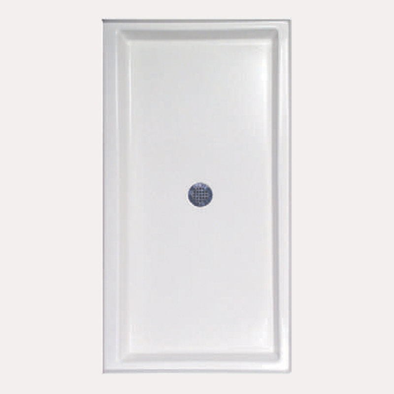 Base de douche à seuil simple l 60 po x P 34 po, Blanc