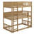 Twin Over Twin Over Twin Triple Bunk Bed (Solid Rubber Wood) – Ladders, Guardrails & Detachable Design-521254676