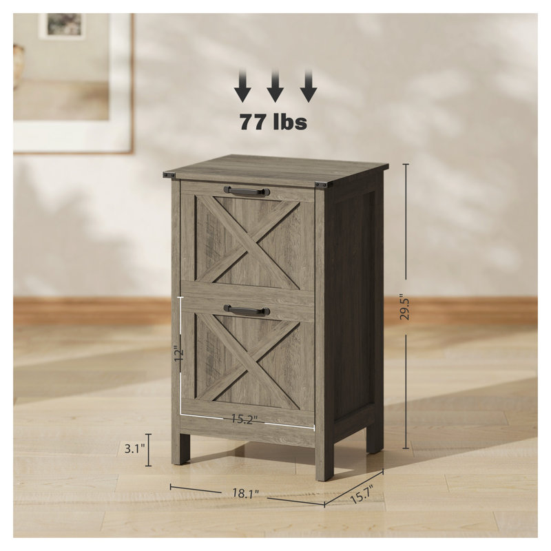 Classeur rustique 2 tiroirs Rustic Farmhouse, Gray