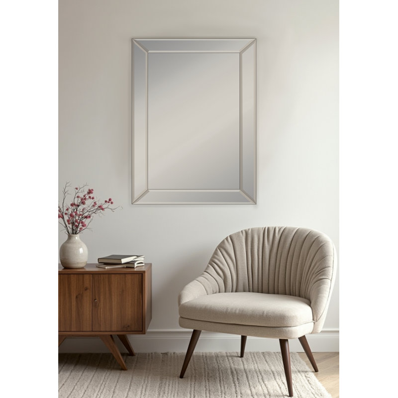 Miroir mural rectangulaire contemporain pour salle de bain, chambre à coucher, salon