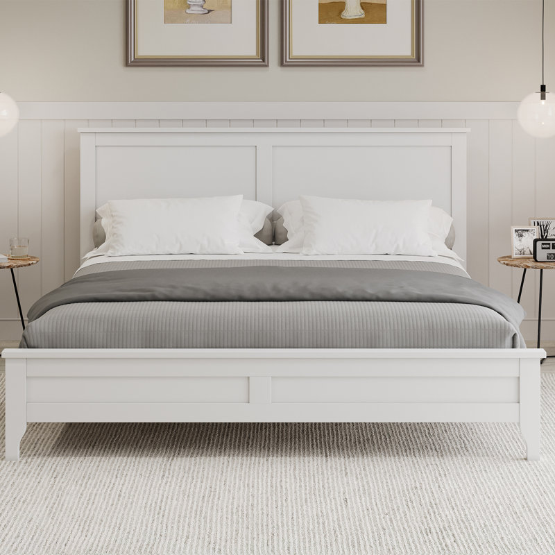 Lit plateforme Minimalist, Blanc, Très grand