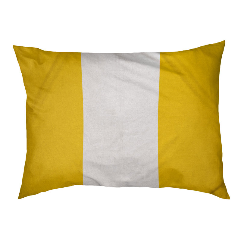 Coussin New York Bronx, Grand (l 40 po x P 30 po x H 6,5 po), Jaune / Blanc / Jaune