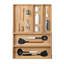 Ensemble de 5 tiroirs de rangement en bambou empilables pour ustensiles de cuisine, couverts et couverts