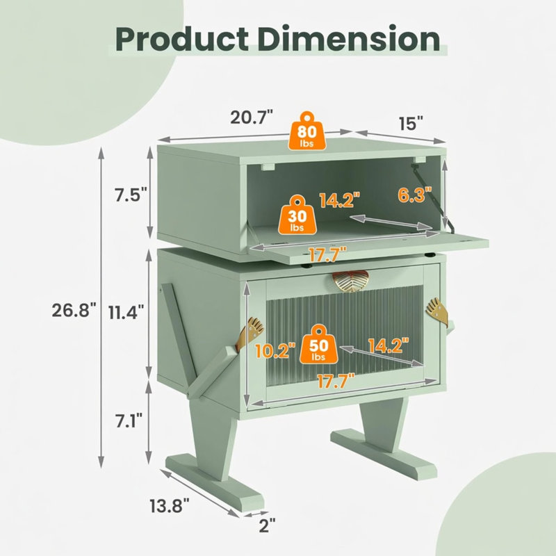 Table de chevet Green Robot, Green