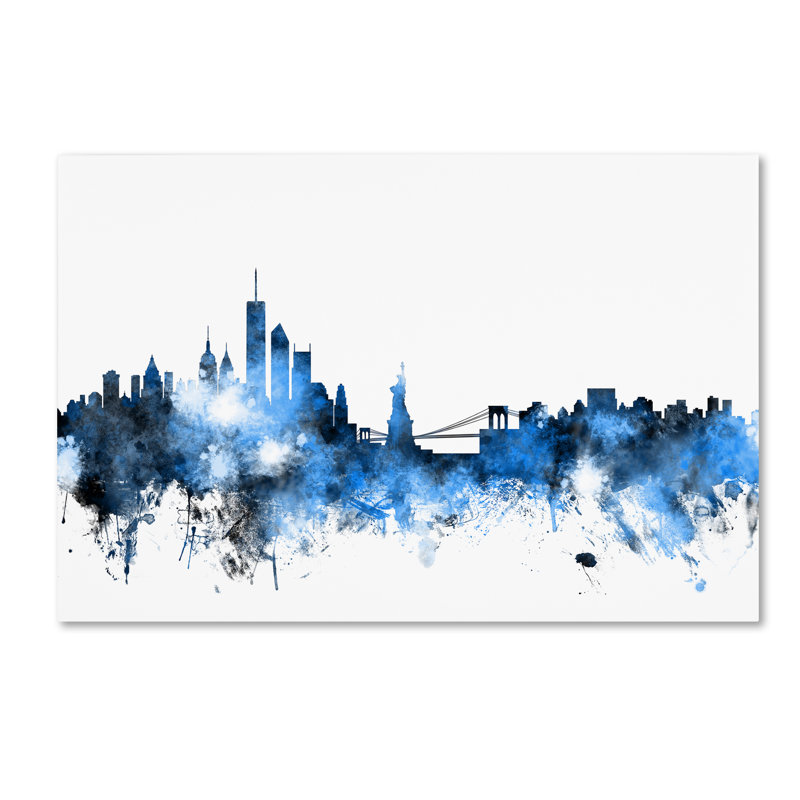 « new york horizon iii », reproduction d’impression sur toile tendue, H 16 po x l 24 po x P 2 po
