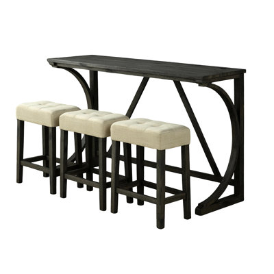 Tabourets contemporains 4 pièces - brun / beige