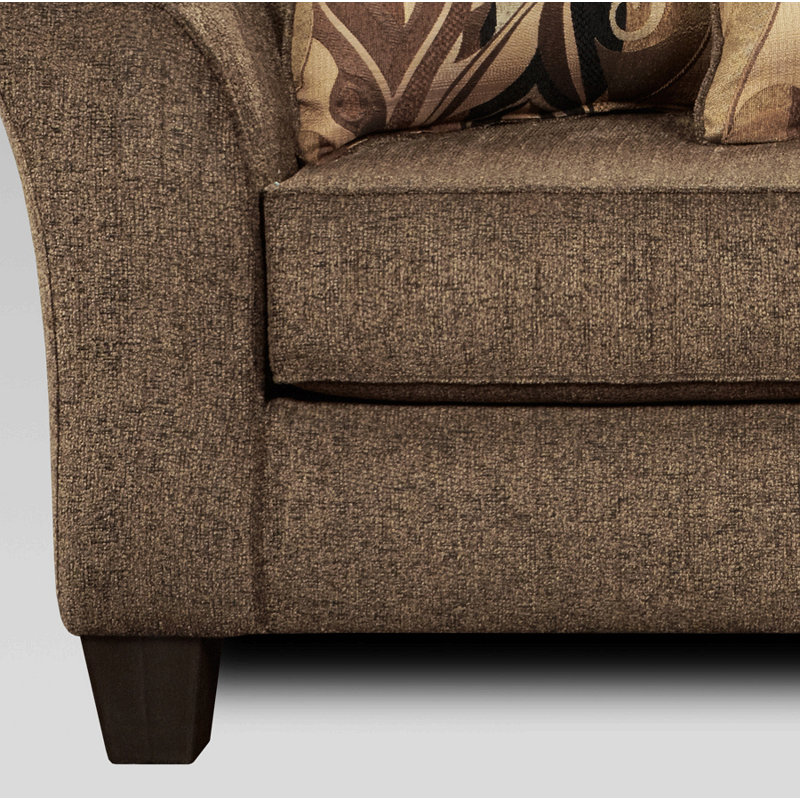 Camero Fabric Pillowback Sofa, Brown