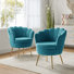 Fauteuil demi-tonneau en velours 30 po Hendrix