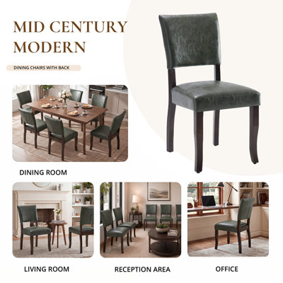 Amiliana Wooden Rectangular Dining Table With Upholstered Kitchen Chairs, Wood Legs Dining Room Set