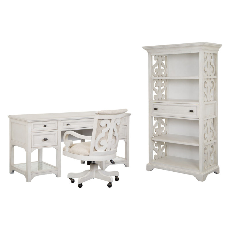 Desk With Chair And Bookcase, 3 Pieces: Desk, Chair, Bookcase