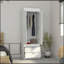 Armoire 70H "à deux portes Armoire, deux tiroirs, poignées en métal, tringle, blanc-718186187