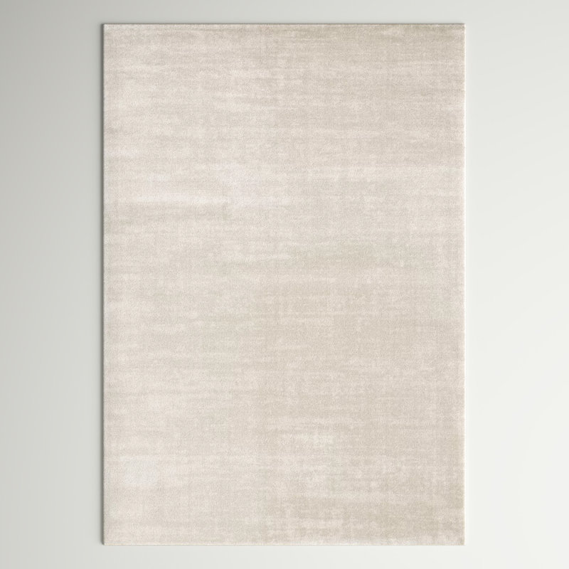 Tiffany Smooth Low Pile Semi-Plain Cream Rug, Rectangle 160cm x 230cm