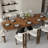 86'' Rectangular Dining Table for Dining Room, Kitchen Table with Black Stainless Steel Base