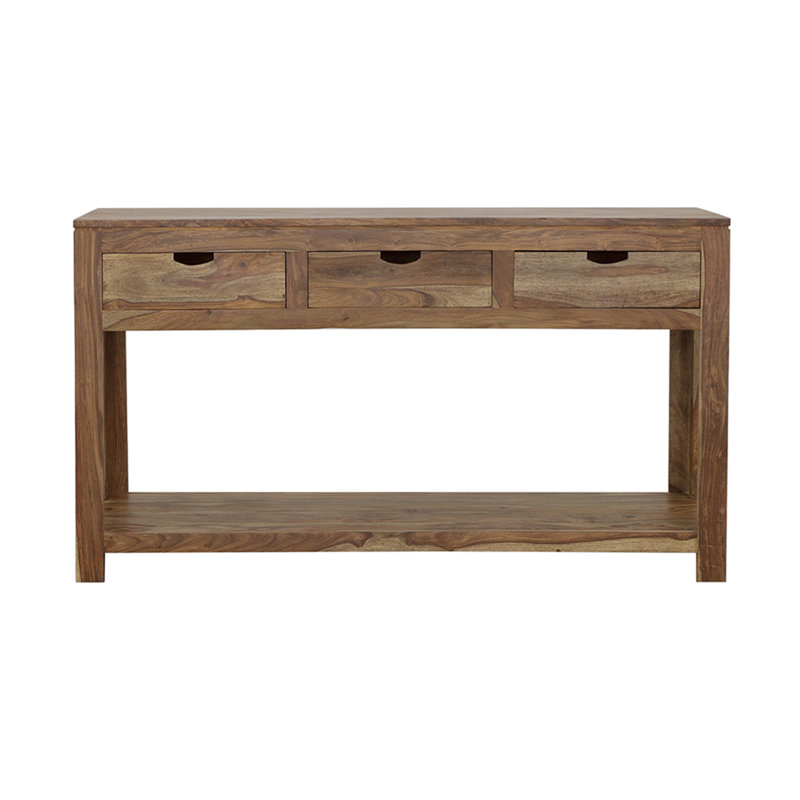 3-Drawer Console Table with Lower Shelf
