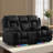 Faux Leather Power Reclining Home Theater Seating with Cup Holder-782728272