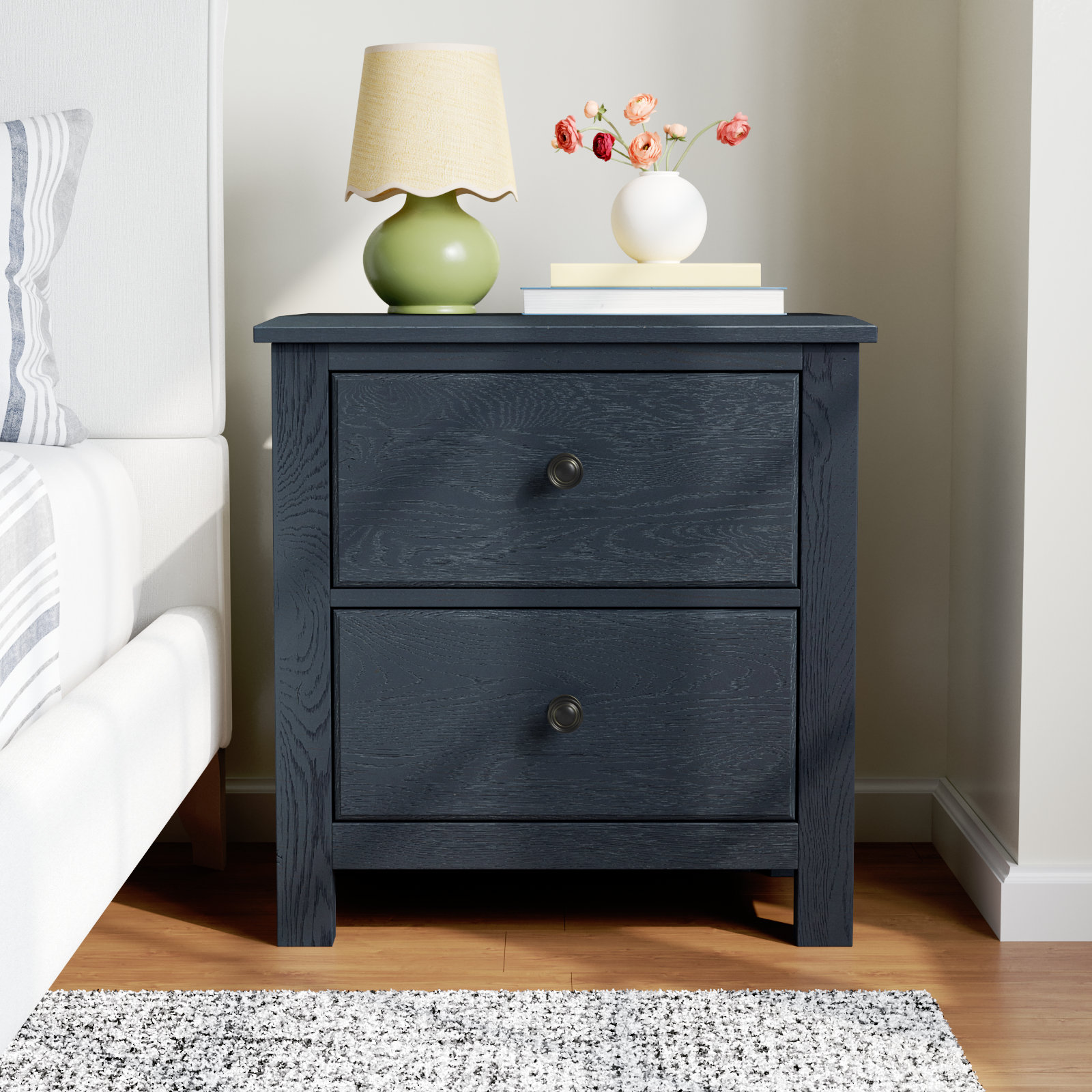 Lewin Oak Nightstand, Indigo