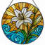 Panneau de vitrail 12 "H Lily Waves-22186069
