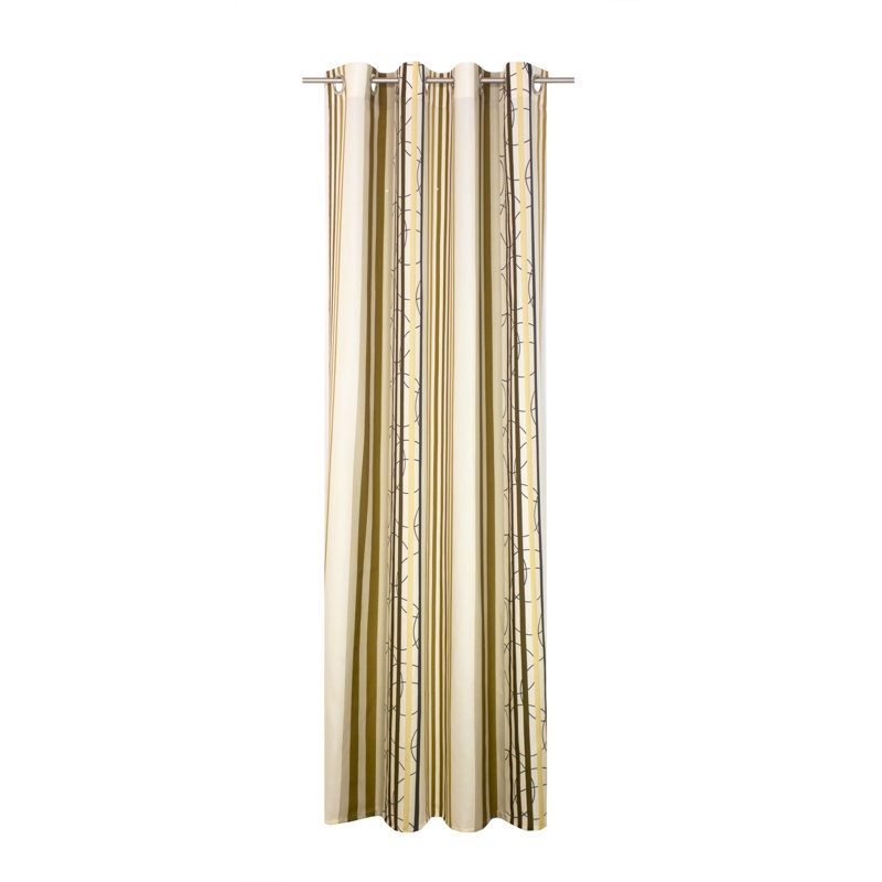 Peachey Synthetic Eyelet single Curtain Panel, opaque, 130cm Width x 150cm Drop, Brown