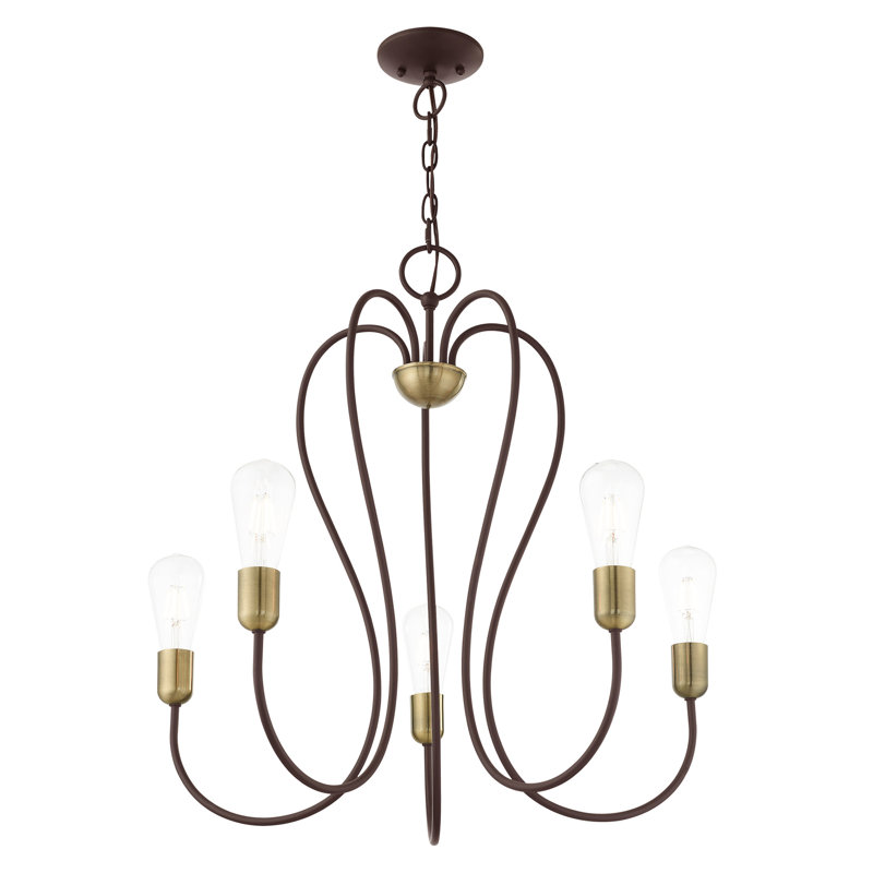 Lustre classique / traditionnel à 4 lumières de style bougie Rocha, Bronze