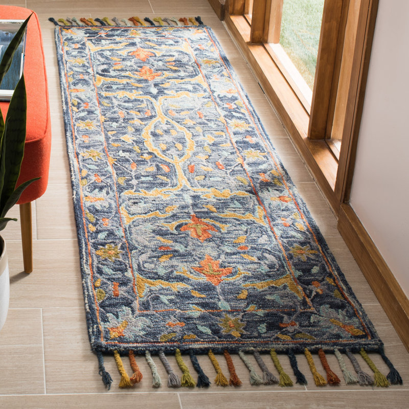 Tapis oriental en laine touffeté à la main Vahakn, Tapis de couloir 2 pi 3 po x 11 pi