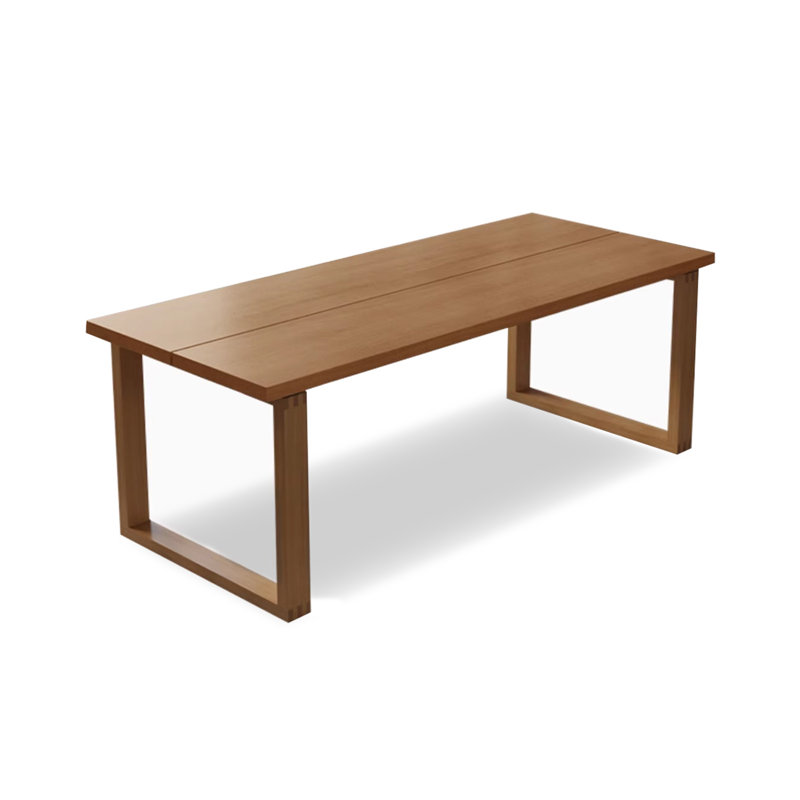 Bureau en bois massif avec longue table en bois naturel, H 29,53 po x l 62,99 po x P 23,62 po