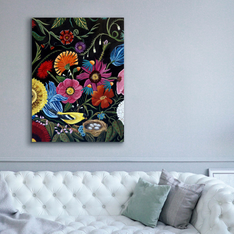«Finch» par Catherine A Nolin, art mural sur toile, H 54 po x l 40 po x P 1,5 po