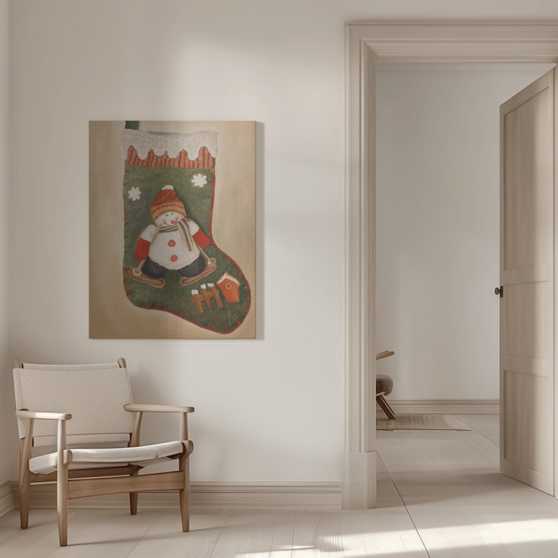 «Christmas Stocking», art mural sur toile tendue, H 16 po x l 12 po