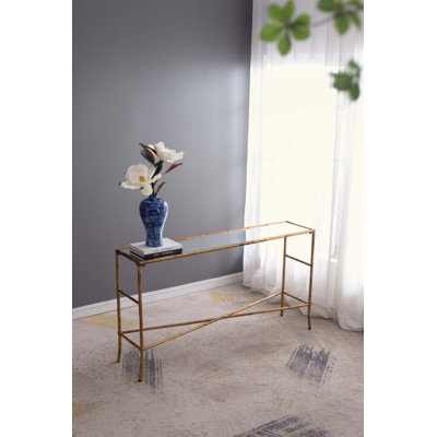 Console avec plateau en miroir, parfaite pour une décoration intérieure élégante et élégante