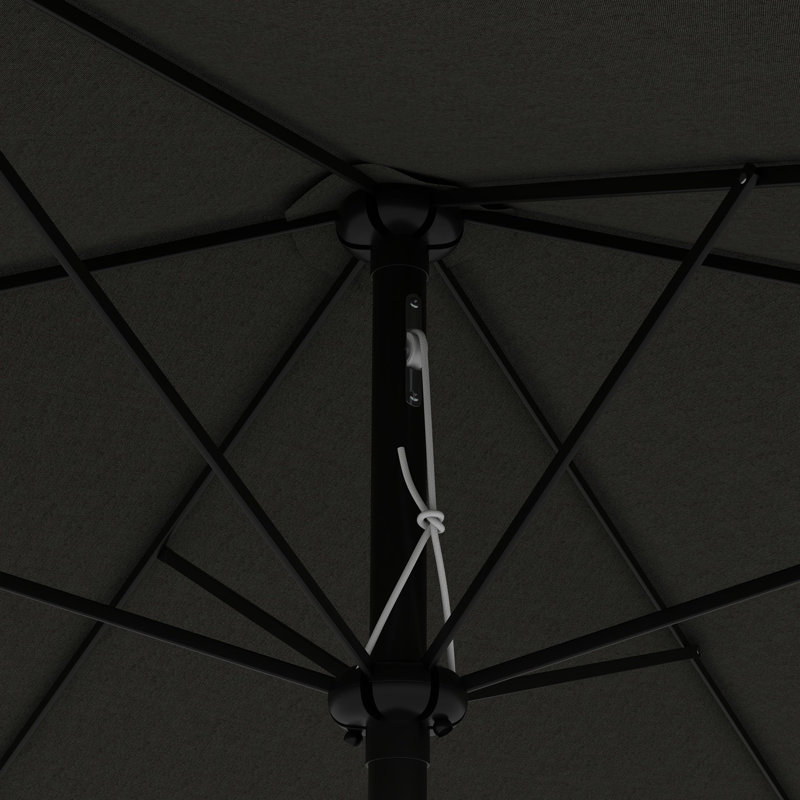 6.5' X 10' Rectangular Market Umbrella - Dark Grey. Elegant Outdoor Table Cover. Protected With Easy Operation. Adjustable Tilt For Extra Sunshade. Wind Vent Stable Construction