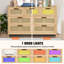 Commode 7 tiroirs en rotin, commode Boho, commode en rotin avec rangement spacieux, commode en rotin naturel