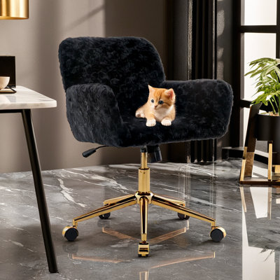 Swivel Adjustable Office Chair With Golden Metal Base by Mercer41