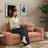 Compression Cloud Sectionals, 111.5 Inch Chenille Modern Curved Sofa For Home