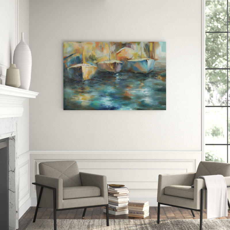 Dock Days Painting by Beverly Fuller, 24" H x 36" W x 1.5" D, Image Brush Gel